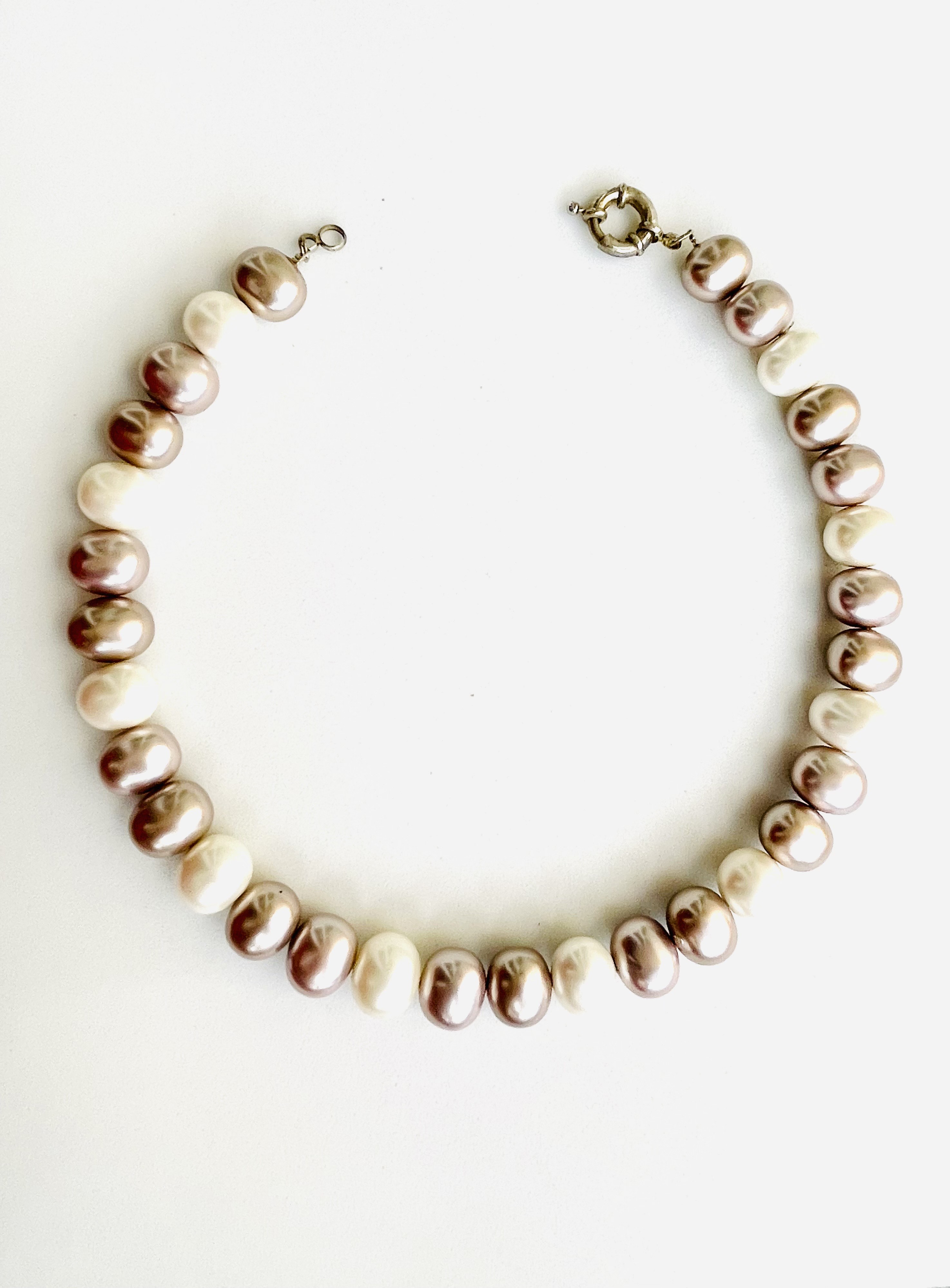 Dual-tone Pearl Necklace